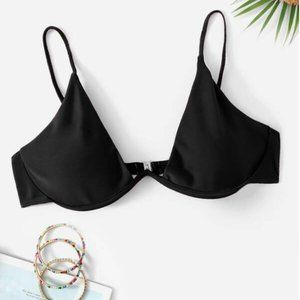 Black Underwired Spaghetti Strap Bikini Top